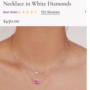 14k Yellow Gold Pendant Necklace in White Diamonds kendra Scott